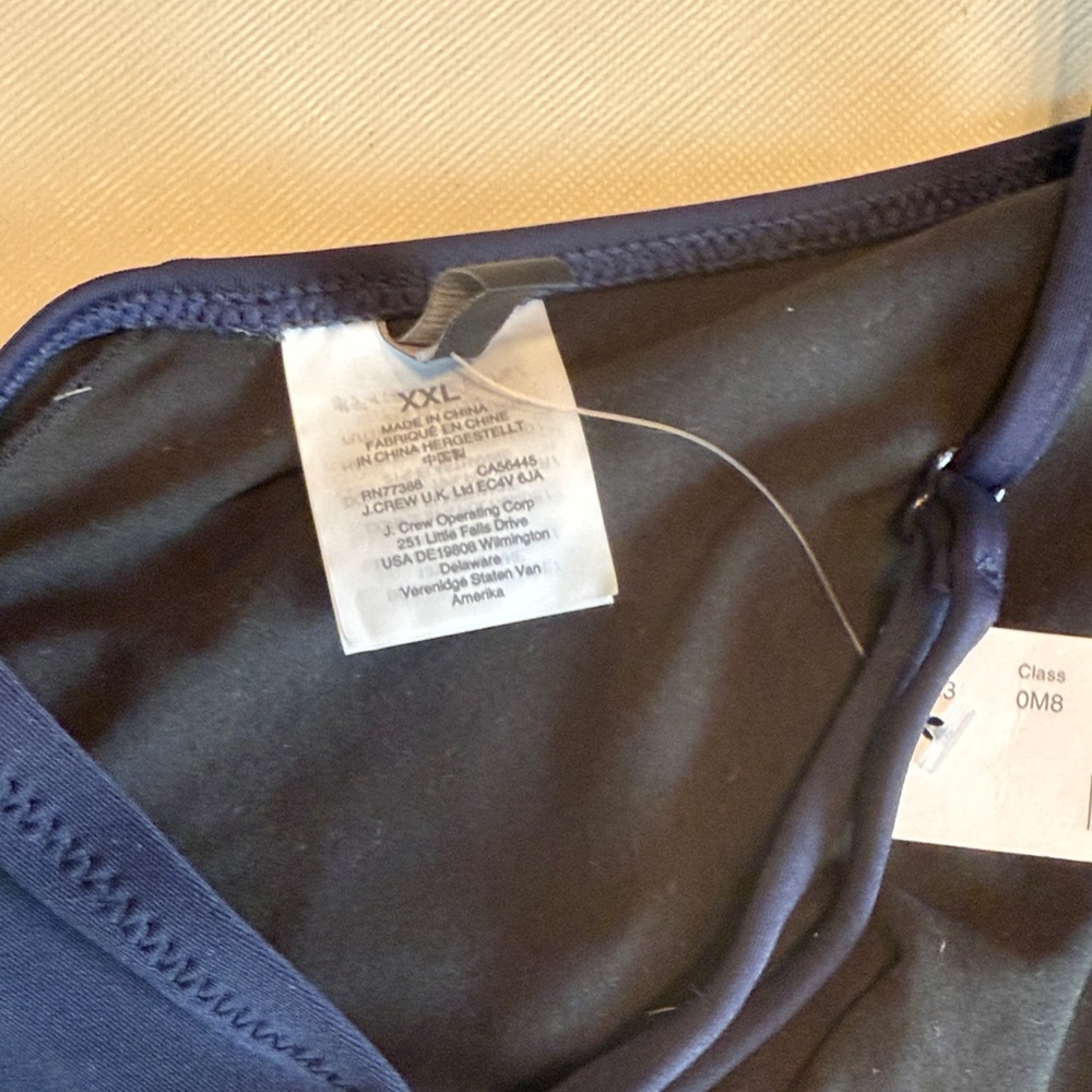 J Crew Navy Triangle Adjustable Straps Swim Bikini Top Size XXL - Picture 8 of 9